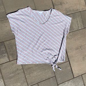 Time and Tru Striped Short Sleeve Top